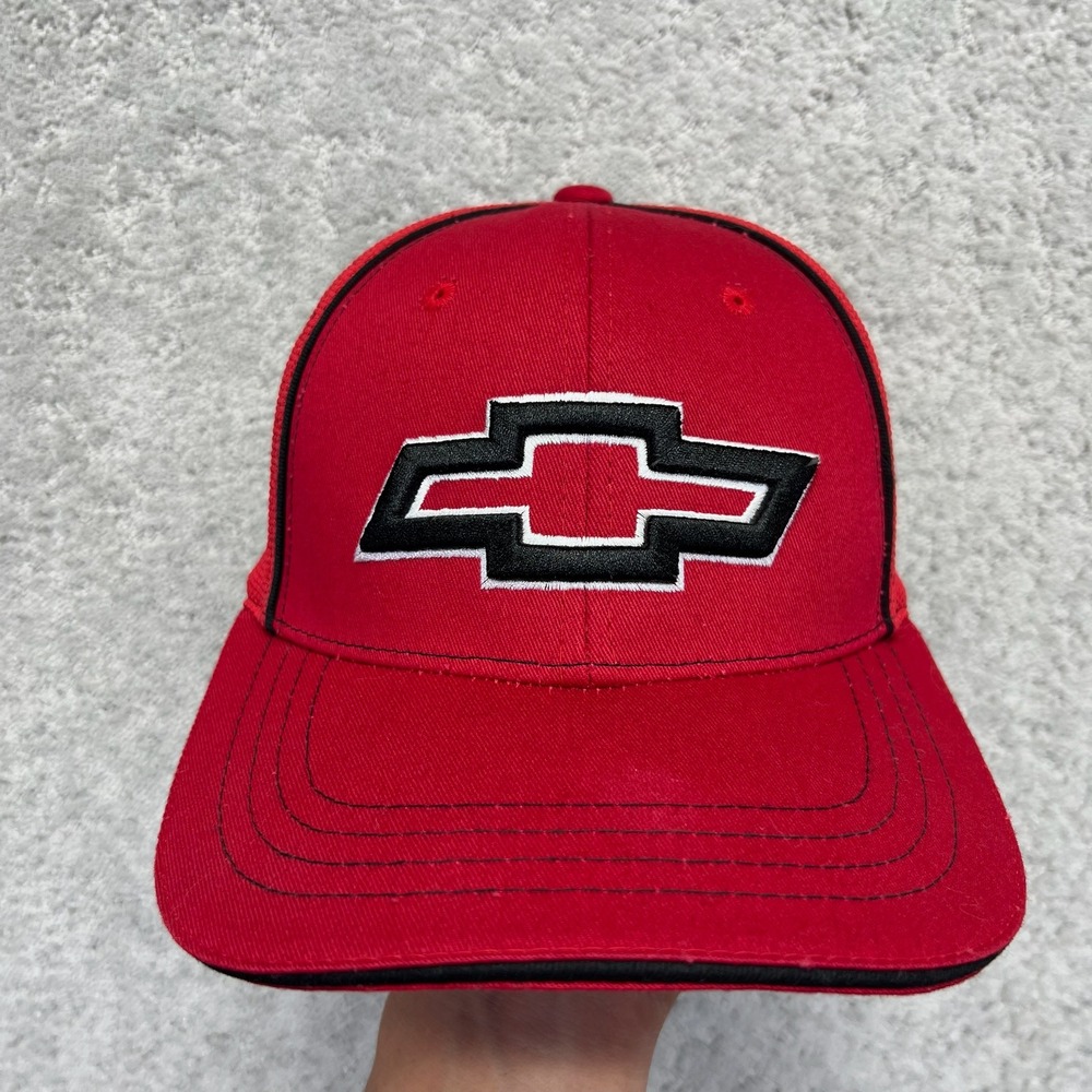 Hot Rods Plus Trucker Hat Mens L/XL Red Mesh Back Chevrolet Chevy Bowtie Logo